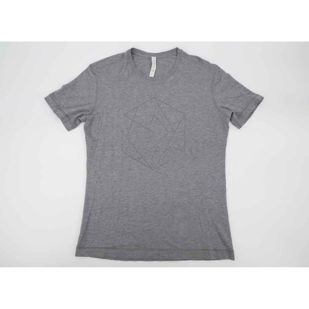 Lululemon Mens Medium 5 Year Basic Tee Gray Geometric T-Shirt Short Sleeve Shirt